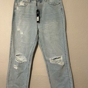 Fashion nova all weekend long straight leg jeans light blue wash